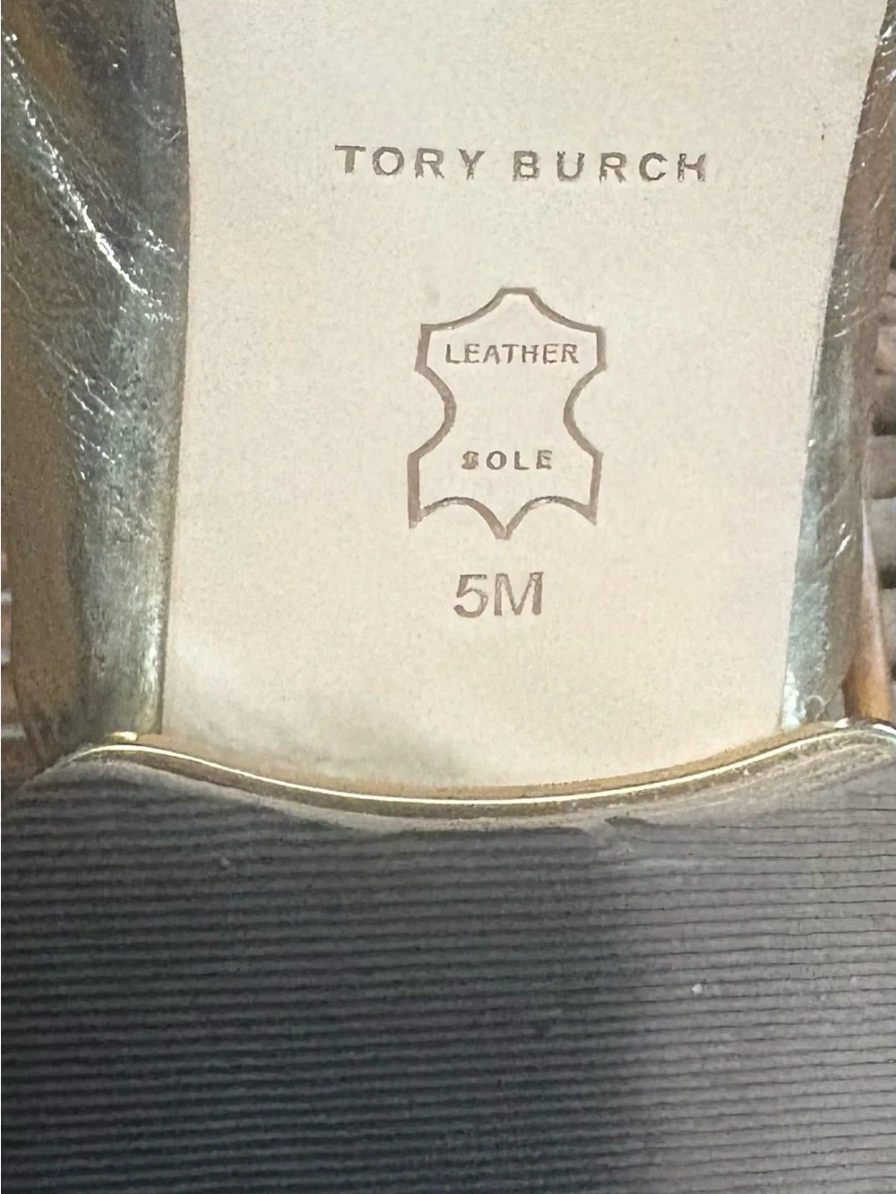 Tory Burch Metallic Gold Fringe Slip-On Mules